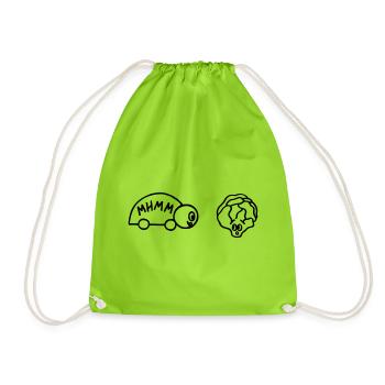 Tortue et laitue - Sac de sport léger - vert néon - Devant