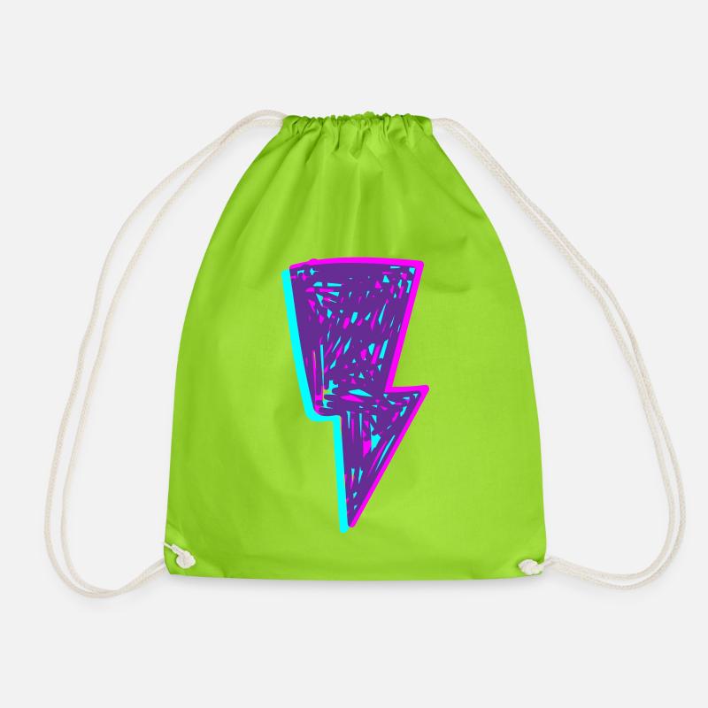 Psychedelic Neon Beam - Drawstring Bag - neon green