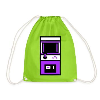 Nostalgischer Arcade Automat Gamer - Turnbeutel - Neongrün - Vorne