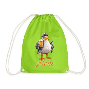 Möwe Moin - Turnbeutel - Neongrün - Vorne
