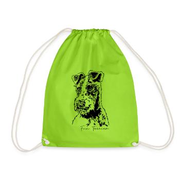 FOX TERRIER rauhaar Jagdhunde Hunde Wilsigns - Turnbeutel - Neongrün - Vorne