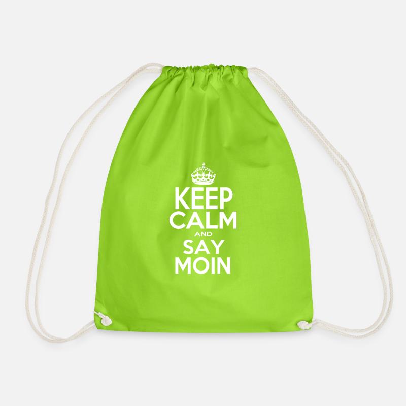 Keep Calm and say "MOIN" - Turnbeutel - Neongrün