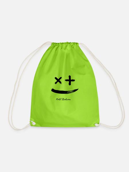 White and Black Smile Confuse PrintZ Streetwear - Turnbeutel - Neongrün