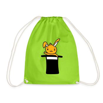 Lapin Sorcier Chapeau Haut de Forme Enfant Bébé Sorcier Mignon - Sac de sport léger - vert néon - Devant