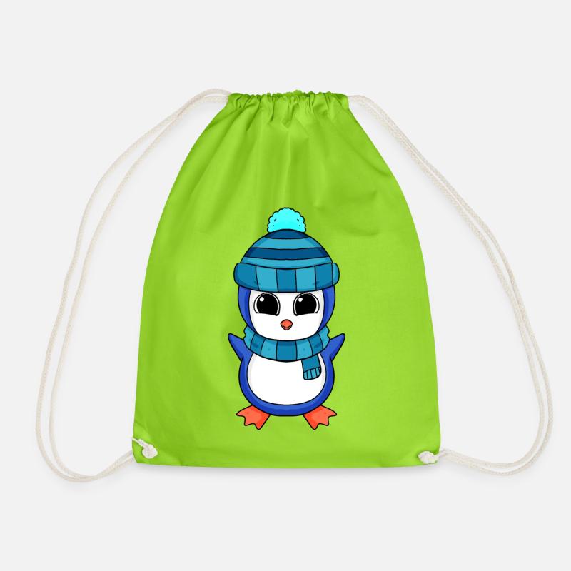 Pinguin Pinguine - Turnbeutel - Neongrün