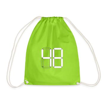 NUMBER 48 Forty-Eight Gift Digital - Drawstring Bag - neon green - Front