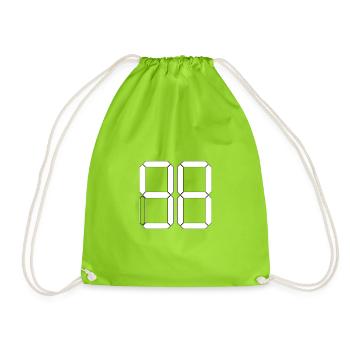 NUMBER 98 Ninety-Eight Gift Digital - Drawstring Bag - neon green - Front