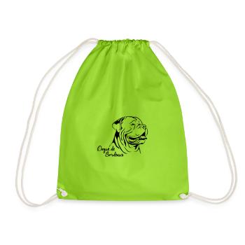 DOGUE DE BORDEAUX Hunde Hund Wilsigns - Turnbeutel - Neongrün - Vorne