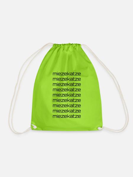 Techno Miezekatze - Turnbeutel - Neongrün