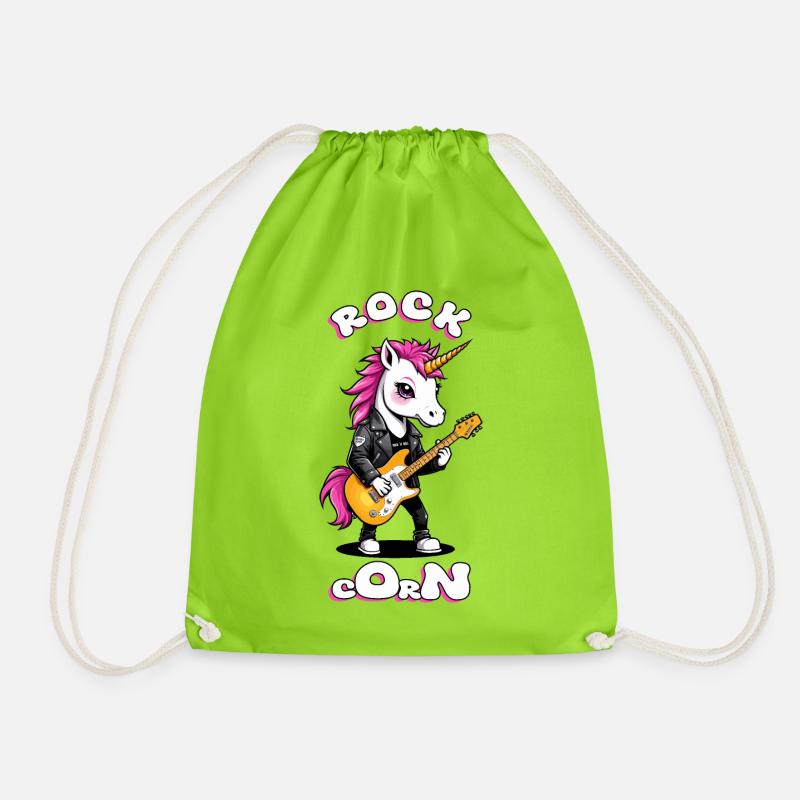Punkrocker Einhorn - Turnbeutel - Neongrün