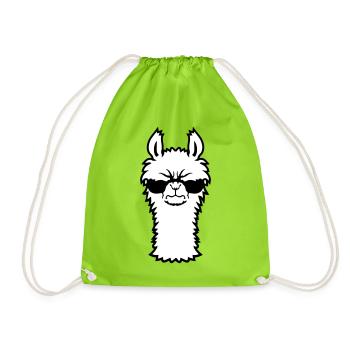Lama Lunettes de soleil Angry Cool Furry Alpaga Sour - Sac de sport léger - vert néon - Devant