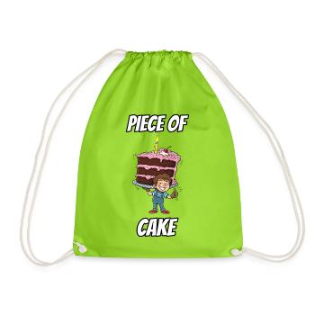 Piece of Cake – Lustige, wörtliche Idiom-Zeichentrickserie - Turnbeutel - Neongrün - Vorne