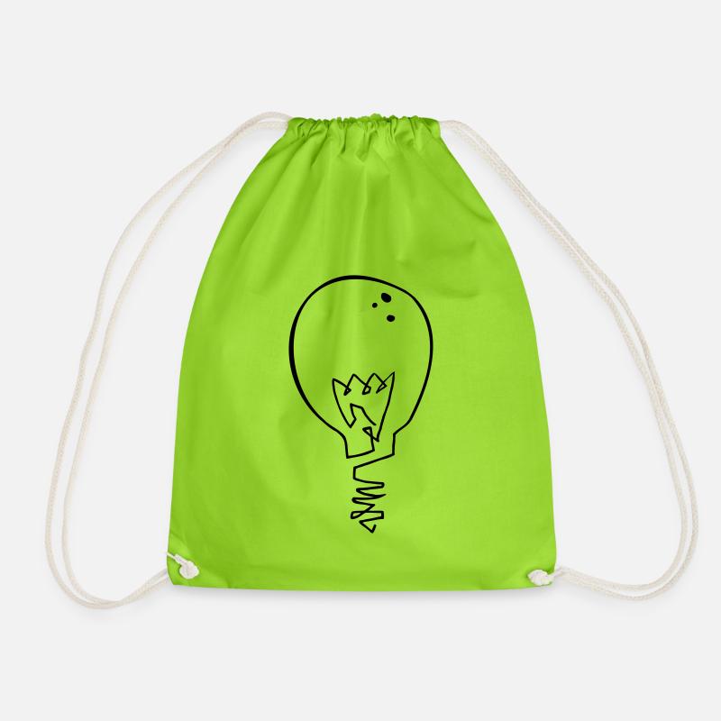 light bulb - Drawstring Bag - neon green