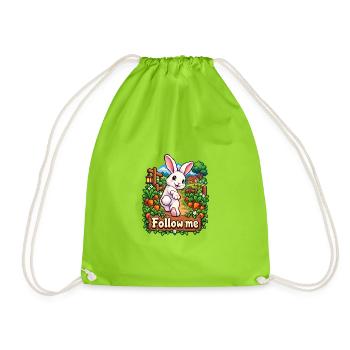 Folge mir: Osterhase im Garten - Turnbeutel - Neongrün - Vorne