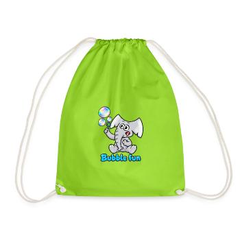 Charlie, der Elefant, Blasenspaß - Turnbeutel - Neongrün - Vorne