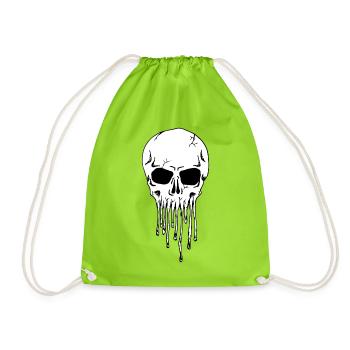 Dripping Skull - Drawstring Bag - neon green - Front