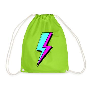 Éclair au néon psychédélique - Sac de sport léger - vert néon - Devant