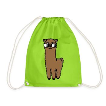 Alpaga Lama Lunettes de Soleil Smart Drôle Cool Animal - Sac de sport léger - vert néon - Devant