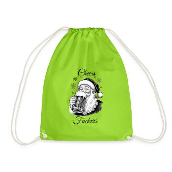 Weihnachtsmann Bierkrug - Turnbeutel - Neongrün - Vorne