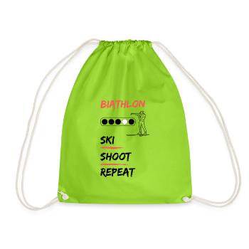 Biathlon - Ski Shoot Repeat - Turnbeutel - Neongrün - Vorne