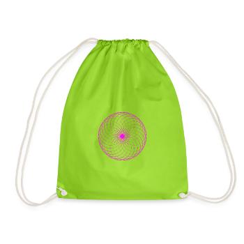Neon spiral net torus - Drawstring Bag - neon green - Front