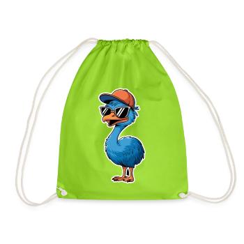 Cool blue bouquet with sunglasses and cap - Drawstring Bag - neon green - Front
