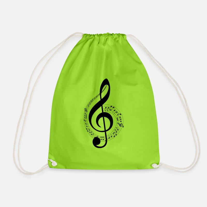 The treble clef - Drawstring Bag - neon green
