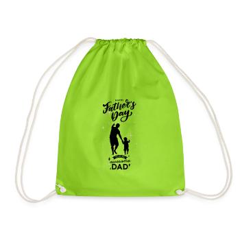 Father's Day-Happy Father's Day - Drawstring Bag - neon green - Front