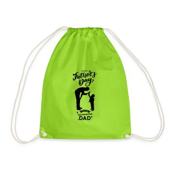 Father's Day-Happy Father's Day - Drawstring Bag - neon green - Front