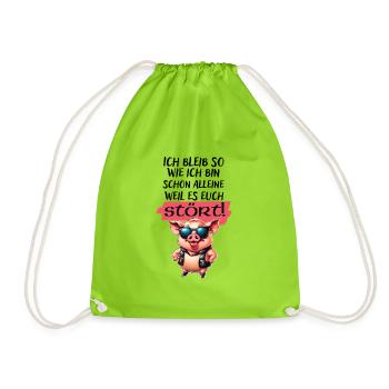 Je reste comme je dis une déclaration drôle - Sac de sport léger - vert néon - Devant