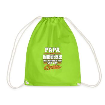Papa Handwerker – Viel cooler als normal - Turnbeutel - Neongrün - Vorne