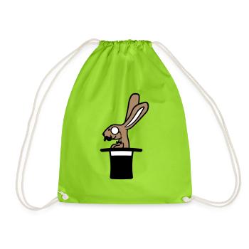 Sir Rabbit Monocle Lunettes Barbe Chapeau Haut de Forme Sorcier - Sac de sport léger - vert néon - Devant