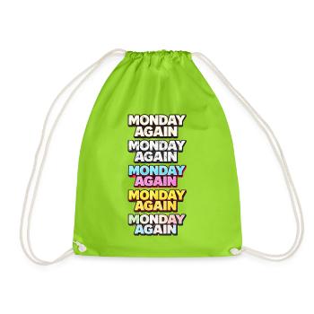 Monday Again Typographie couleur - Sac de sport léger - vert néon - Devant