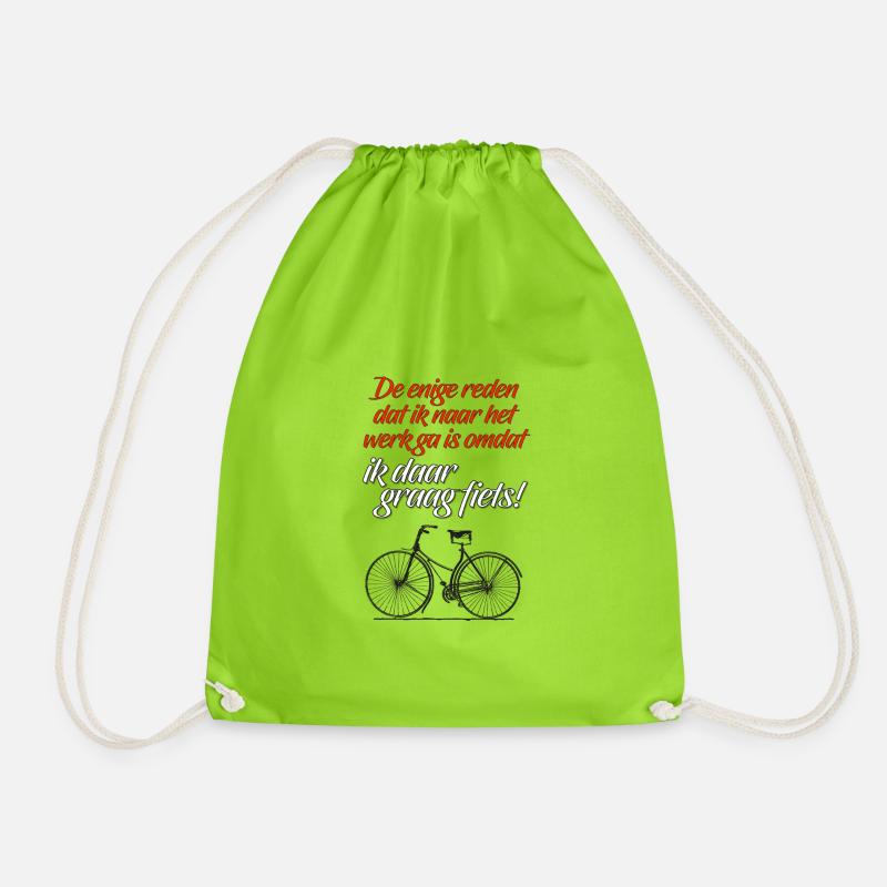 Fun.E 05 Dutch Bike - Drawstring Bag - neon green