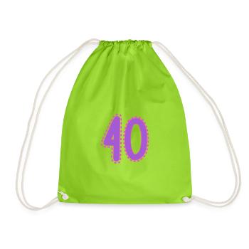 40. 40 YEARS. 40th ANNIVERSARY. 40 YEARS ANNIVERSARY. - Drawstring Bag - neon green - Front