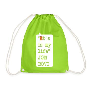 It's my life – funny fake saying design - Drawstring Bag - neon green - Front