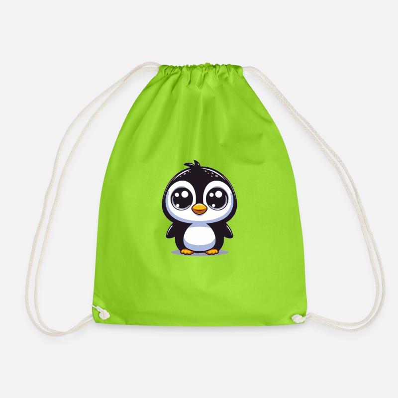 Penguin - Drawstring Bag - neon green