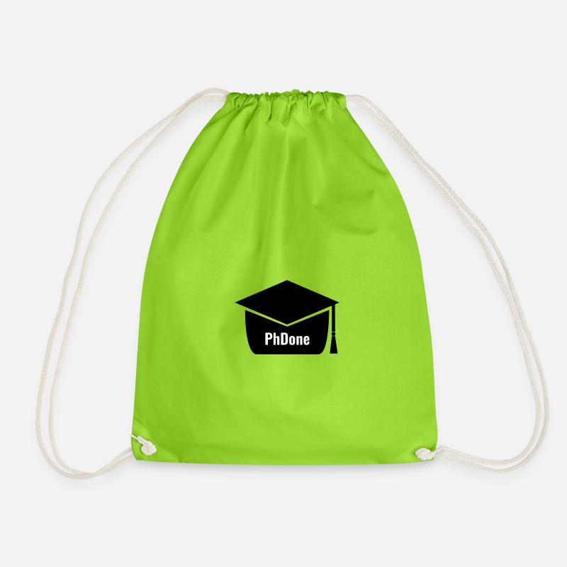 PhDone - Show you're done - Turnbeutel - Neongrün