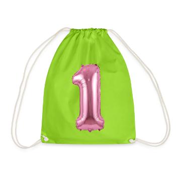T-shirt d’anniversaire, ballon de premier anniversaire - Sac de sport léger - vert néon - Devant