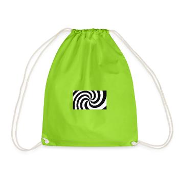 Hypnotische Schwarz-Weiß-Haarfeder - Turnbeutel - Neongrün - Vorne