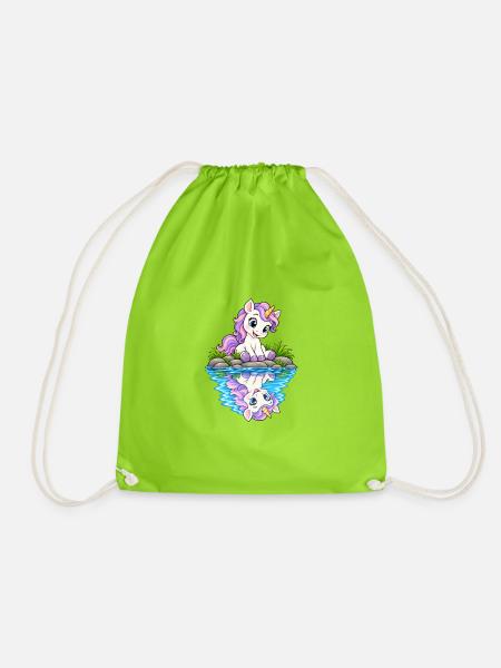 Pastellunicorn am See - Turnbeutel - Neongrün