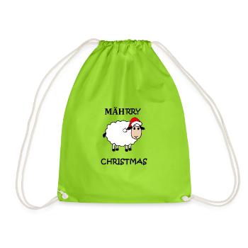 Mäh Joyeux Noël Moutons Noël Fun Fun - Sac de sport léger - vert néon - Devant