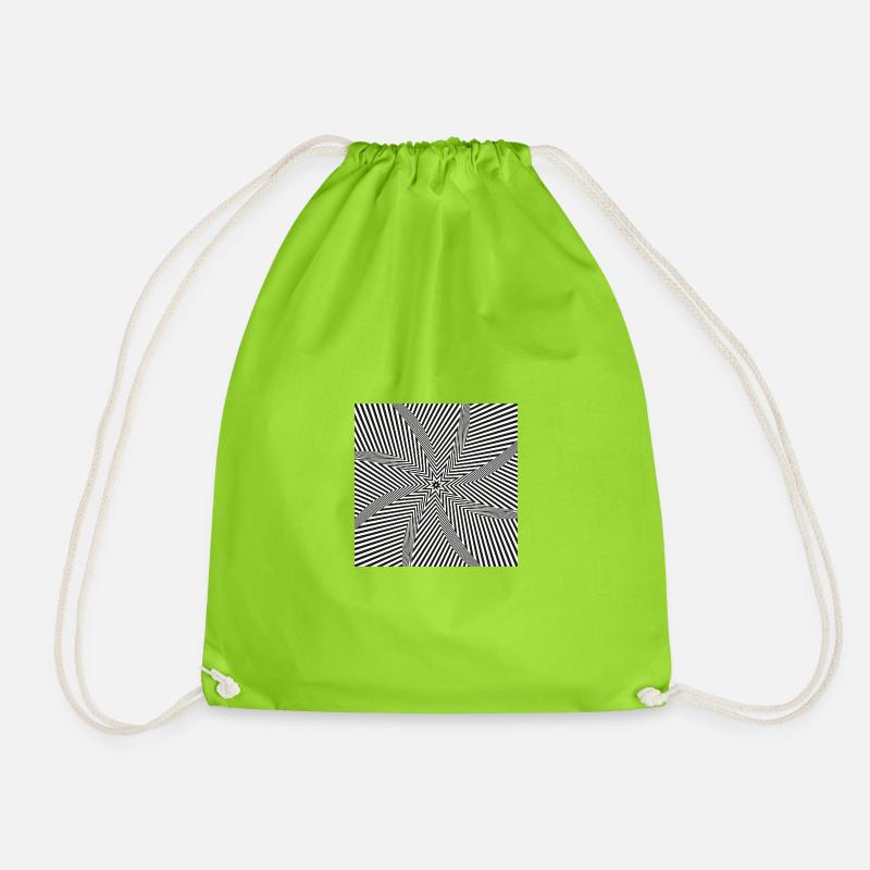 Starburst Optical Maze - Drawstring Bag - neon green