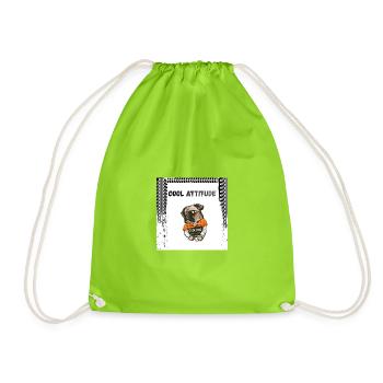 Dog - Drawstring Bag - neon green - Front