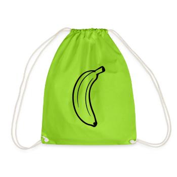banane obst lecker gesund essen bananenschale krum - Turnbeutel - Neongrün - Vorne