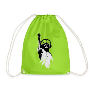 DJ Statue de la Liberté casque - Sac de sport léger - vert néon - Devant