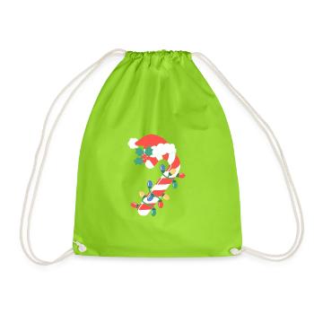 Zuckerstangen-Weihnachtsbeleuchtung - Turnbeutel - Neongrün - Vorne