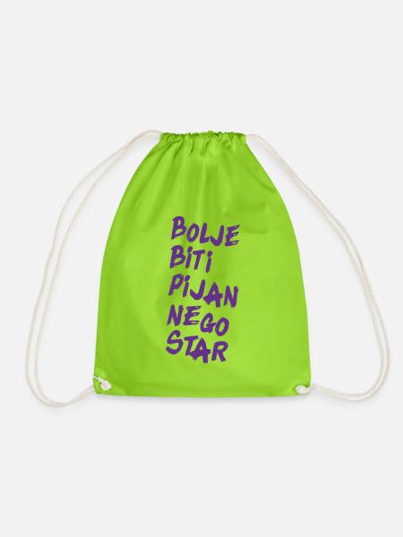 BOLJE BITI PIJAN NEGO STAR 2 - Turnbeutel - Neongrün