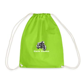 Cafe Racer blanc - Sac de sport léger - vert néon - Devant