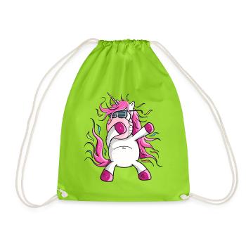 Cool Dabbendes Unicorn I Dab Dance I Dabbing - Drawstring Bag - neon green - Front